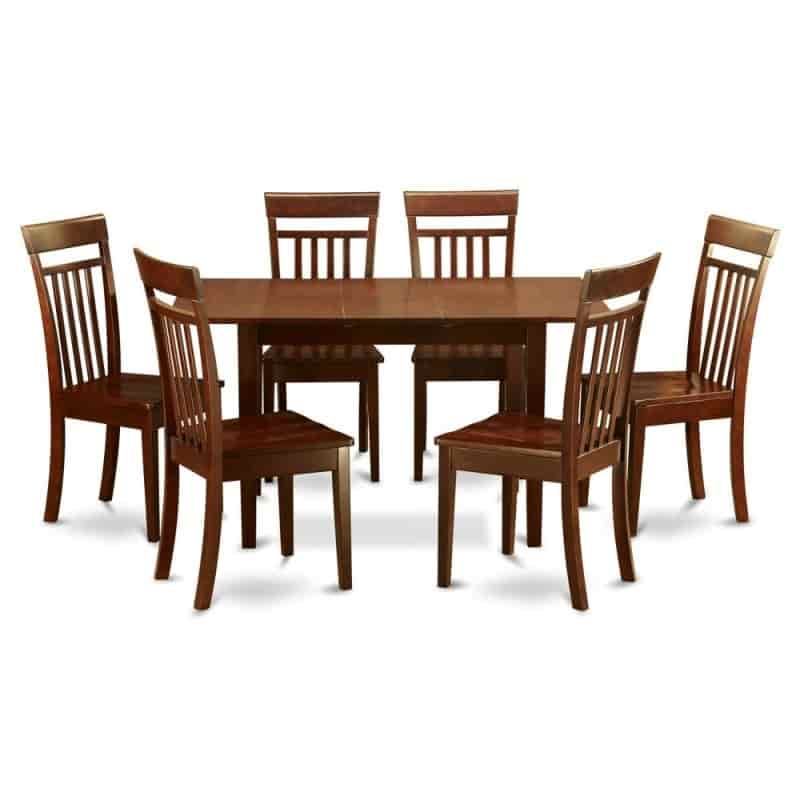 7 Pc Small Kitchen Nook Dining Set -T Able And 6 Chairs For Dining Room