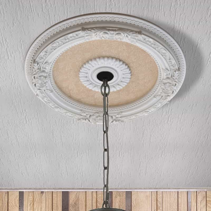 Petite Blanco Chandelier Ceiling Medallion 24 Inch