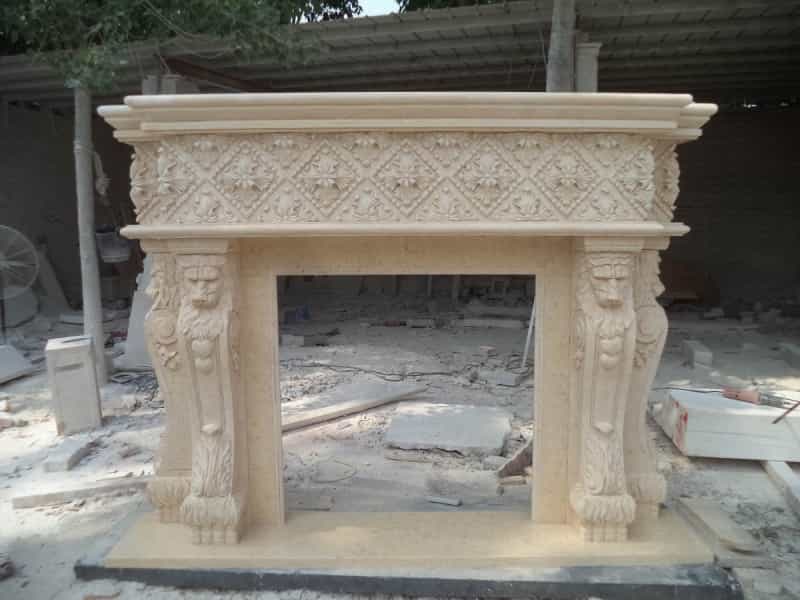 Egyptian Beige Marble Mantel (Open 42.1X42.1)