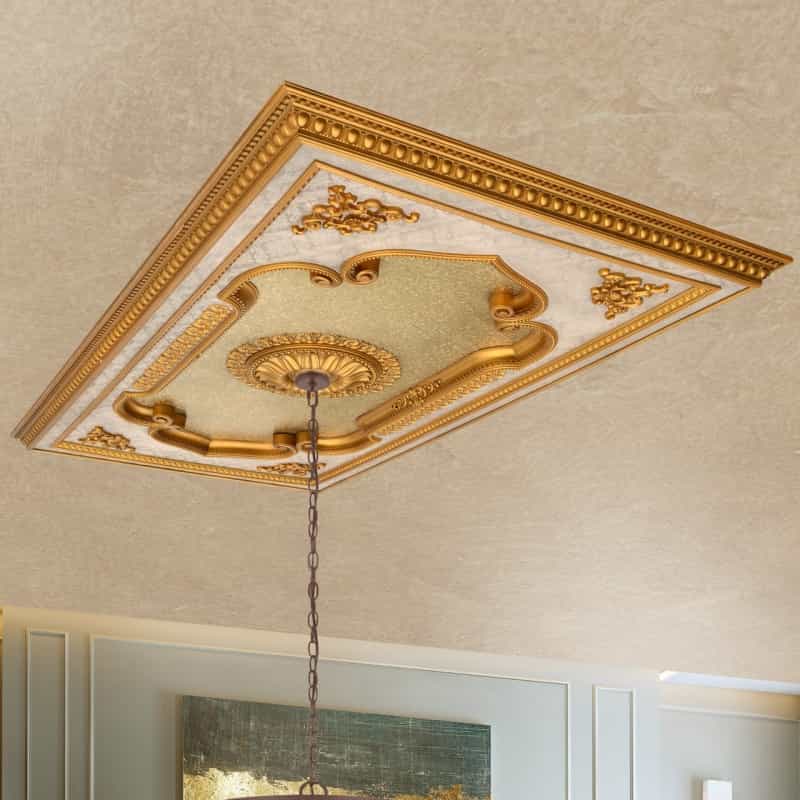 Golden Leaf Ceiling Medallion 94 Wall Decor