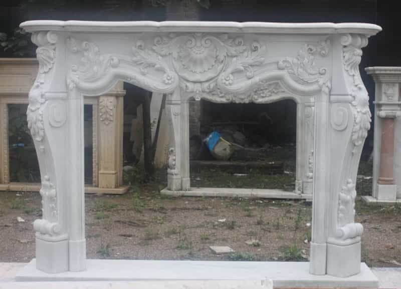Hunan White Marble Mantel