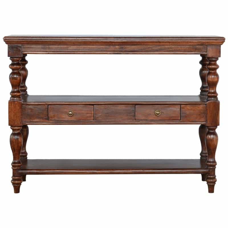 Solid Wood Turned Leg Console Table