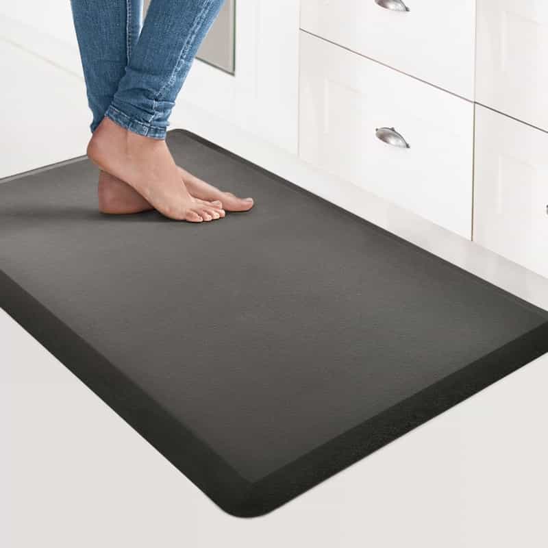 Y12001bk-Art3d Anti Fatigue Mat - 1/2 Inch Cushioned Kitchen Mat - Non Slip Foam Comfort Cushion For Standing Desk, Office Or Garage Floor (17.3"X28", Black)