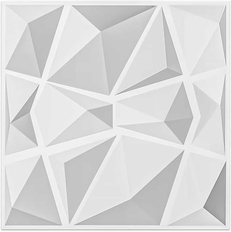 Textures 3D Wall Panels White Diamond Wall Design, 12 Tiles 32 Sf
