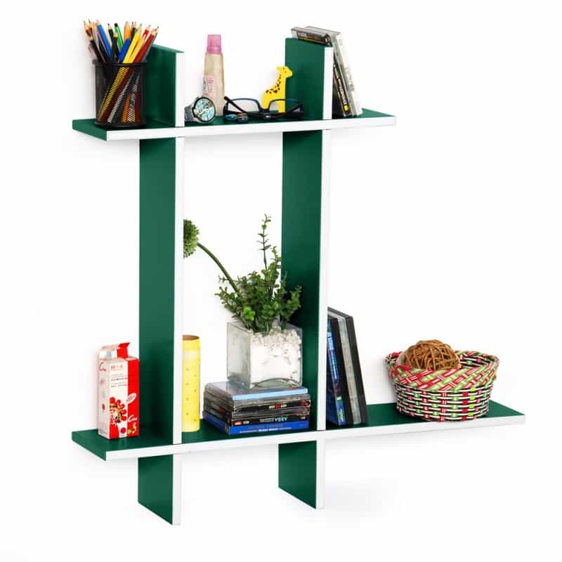 Leather Cross Type Sheve / Book Shelve - Natural Life-b