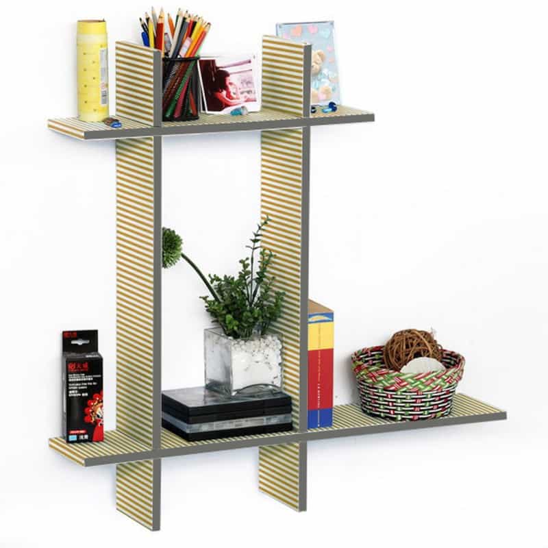 Leather Cross Type Shelf / Bookshelve - Care Free-b