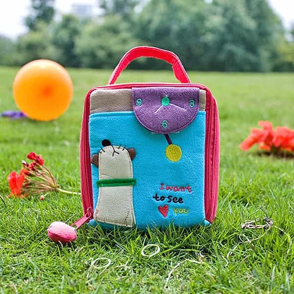 Embroidered Applique Cosmetic Bag / Camera Bag - Miss You