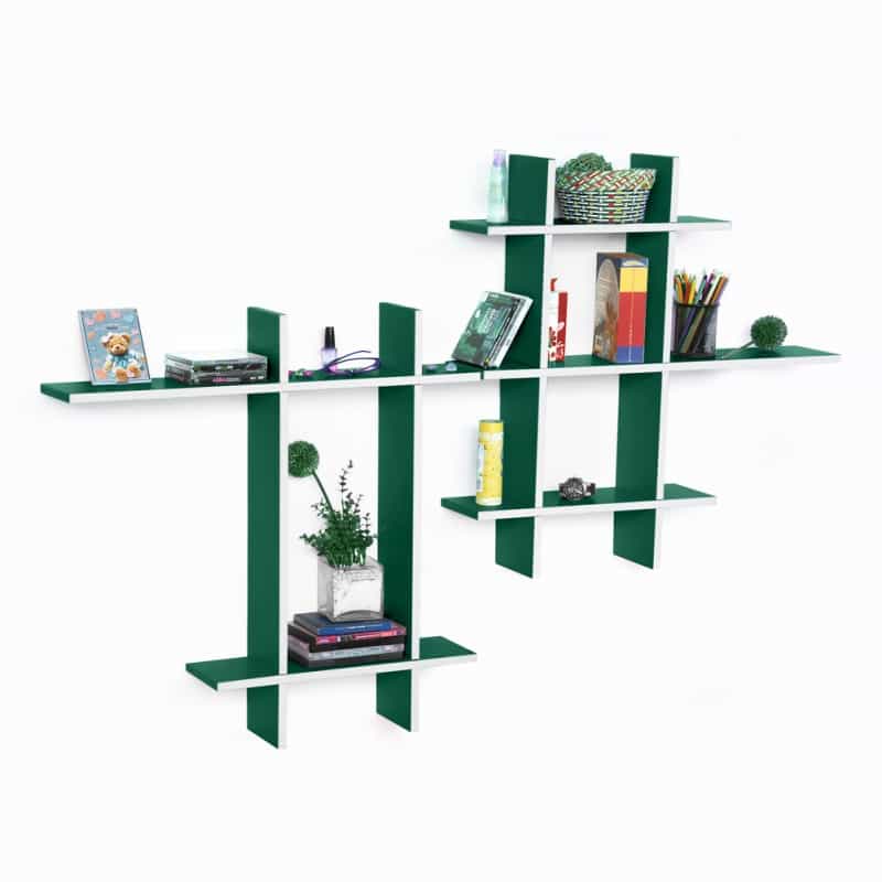 Leather Cross Type Shelf / Bookshelf - Natural Life-Mega