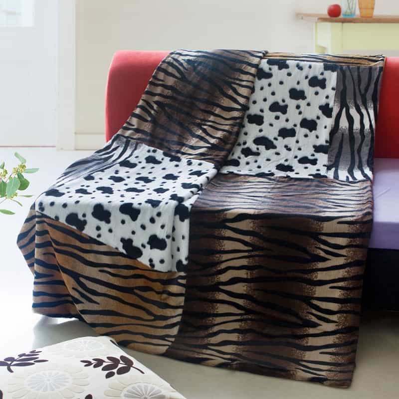 Patchwork Throw Blanket - Tiger Stripes -e