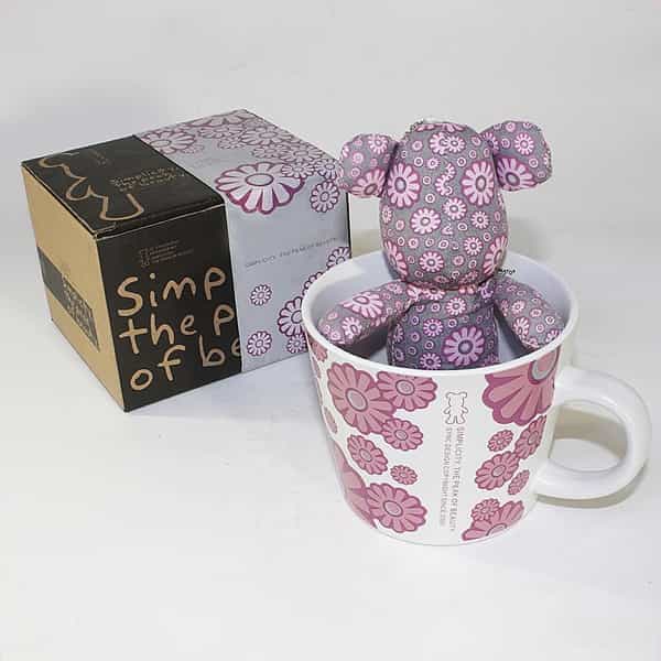 Sync - Stuffed Bear Mug - Flower Pink