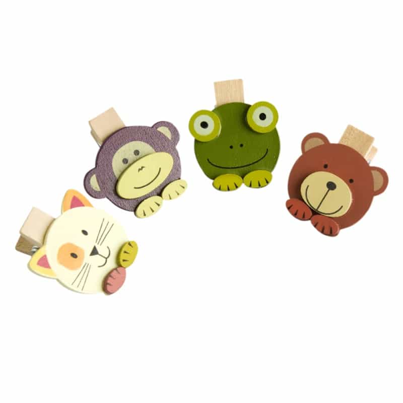 - Wooden Clips / Wooden Clamps - Sweet Animals