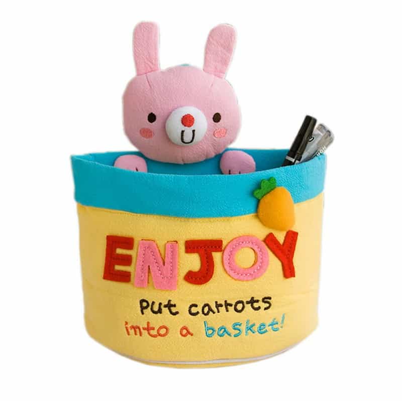 Embroidered Applique Wall Organizer / Hanging Organizer - Rabbit & Carrots