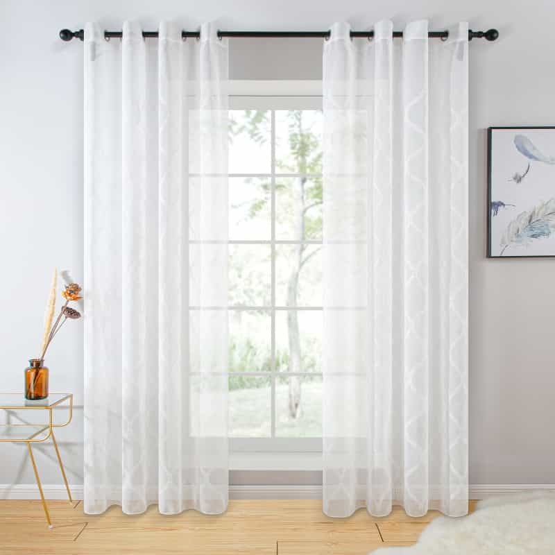 Sheer Curtain Panel White Window Treatments;* Dolce Mela - On Sale Now * - Dolce Mela - Toulouse