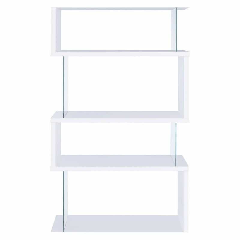 Fantastic Glossy White Wooden Bookcase