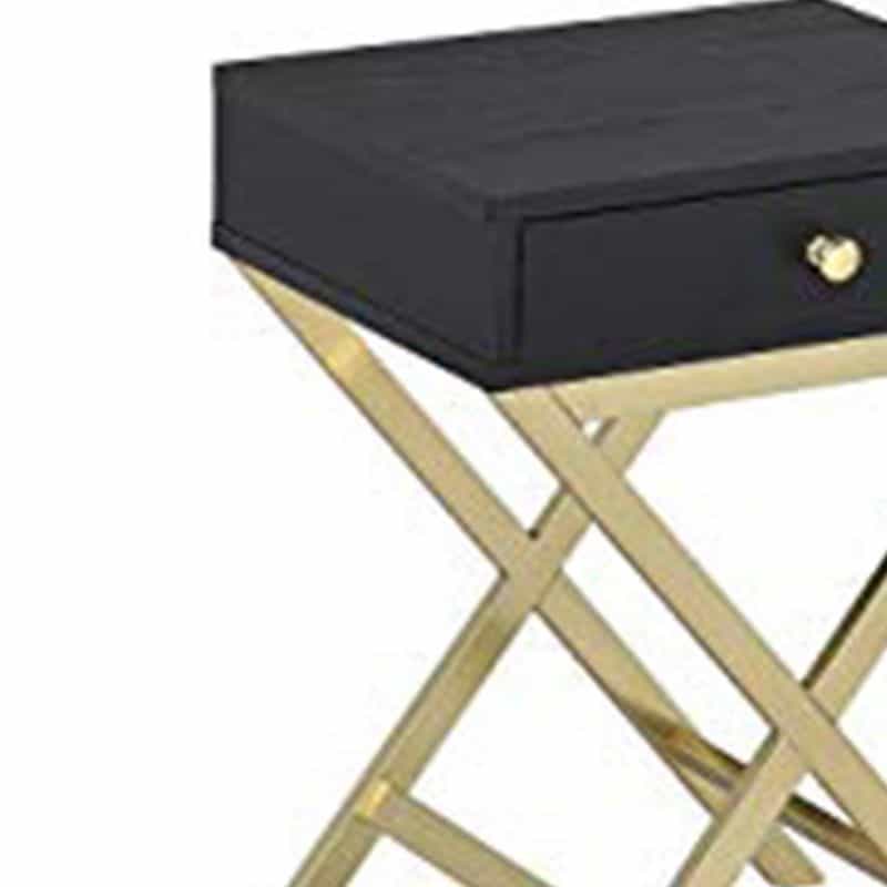 Stylish Side Table, Black & Gold