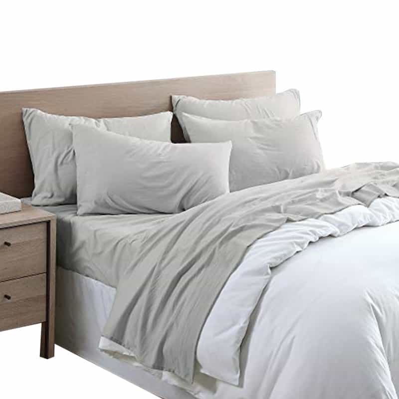 6 Piece Queen Size Microfiber Fabric Sheet Set With Pocket, Gray