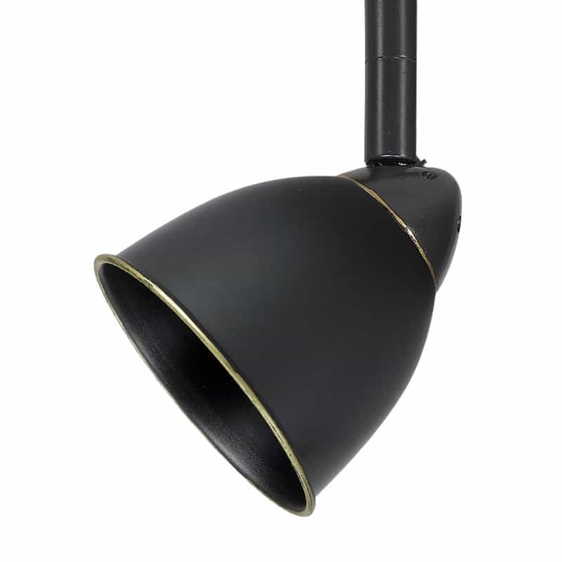 Round Metal Shade Track Light Head And Frame, Dark Bronze