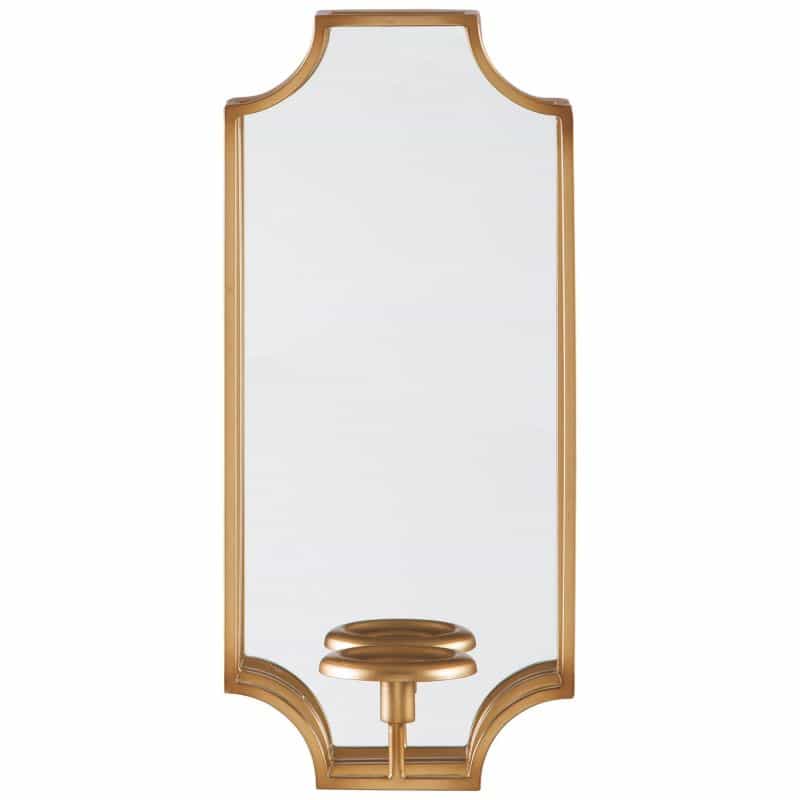 Metal Frame Wall Sconce With Cut Corner Design, Gold