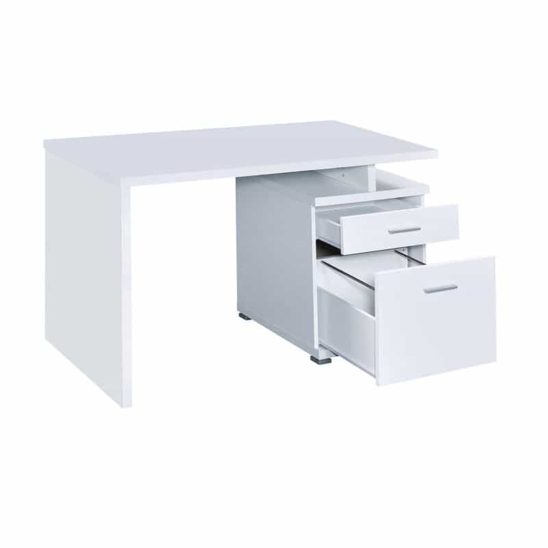 Gorgeous White Wooden Desk With Cabinet