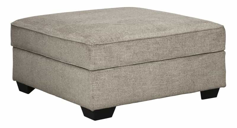 Wooden Ottoman With Hidden Storage And Tapered Block Legs, Gray