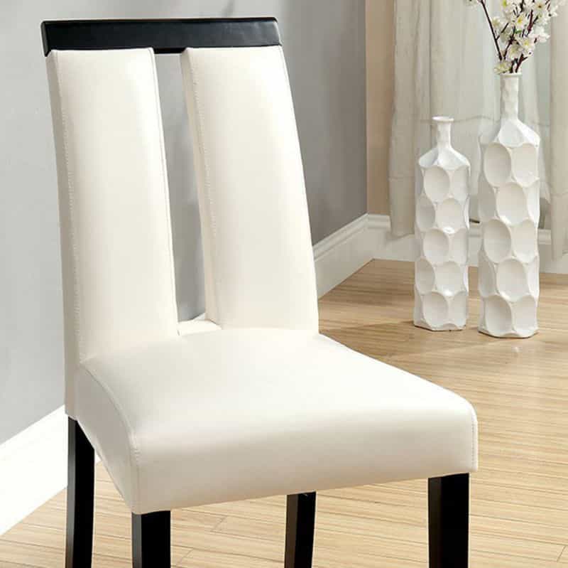 Luminar Contemporary Side Chair Withwhite Cal. Foam, Black Finish, Set Of 2