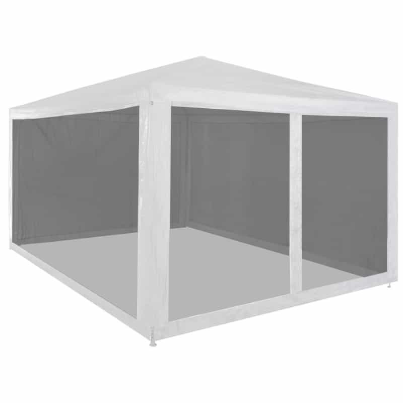 Party Tent White And Black Powder-Coated Steel Frame Large