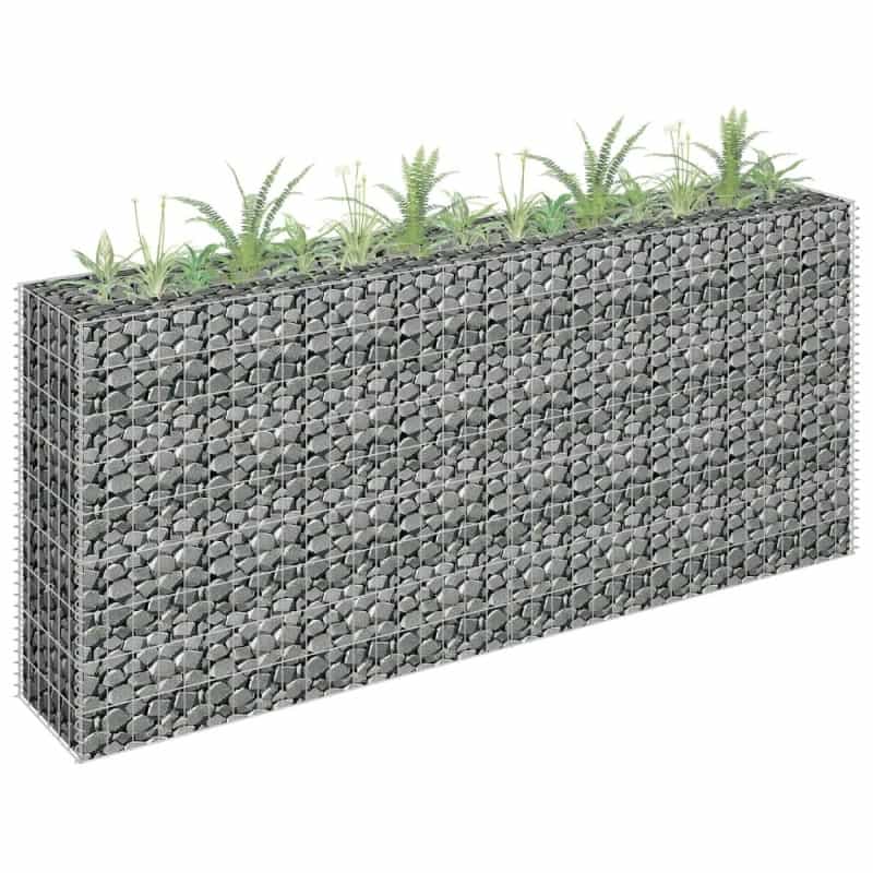 Gabion Raised Bed Silver Galvanized Steel Large