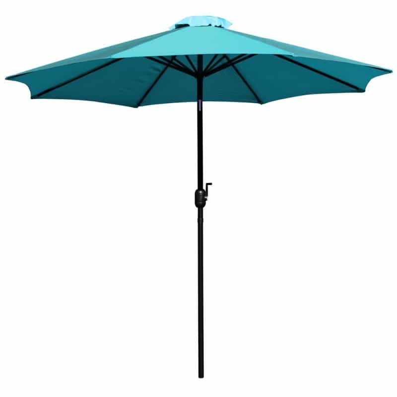 Teal 9 Ft Round Umbrella With 1.5" Diameter Aluminum Pole