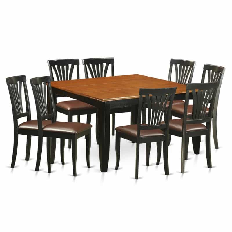 9 Pc Dining Room Set-Dining Table And 8 Wood Dining Chairs