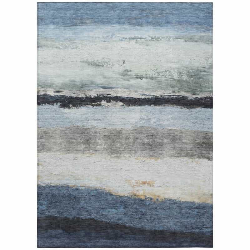 Machine Washable Indoor/Outdoor Chantille Acn2169 Blue 2'6" X 3'10" Rug