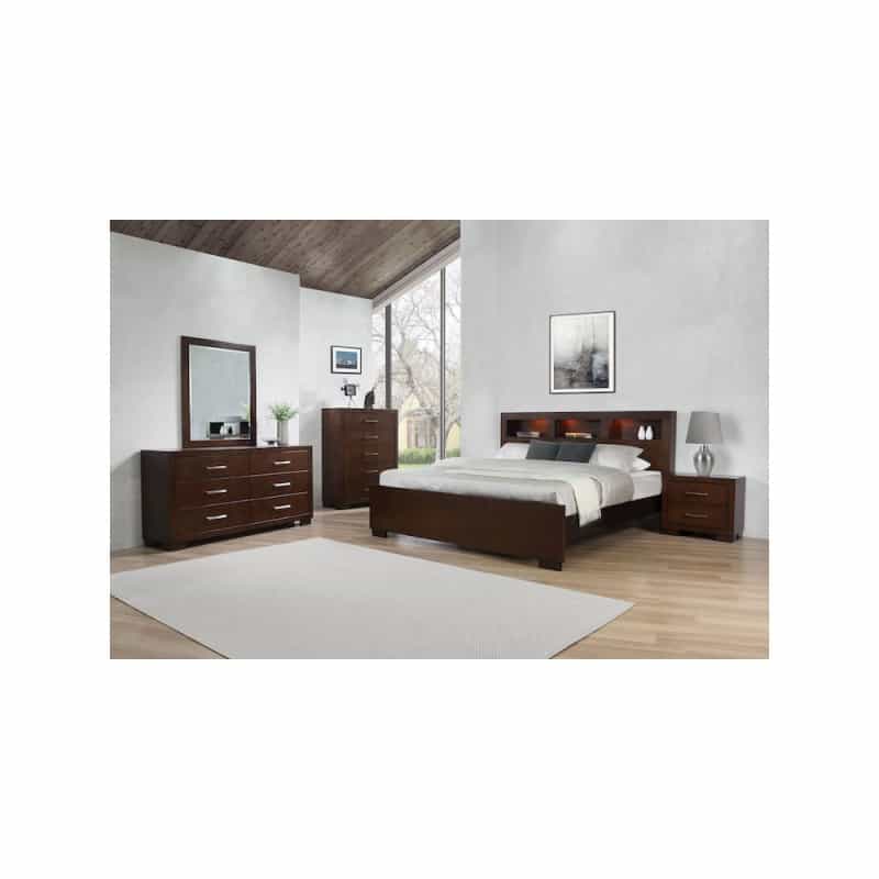 Jessica 5-Piece Eastern King Bedroom Set Cappuccino