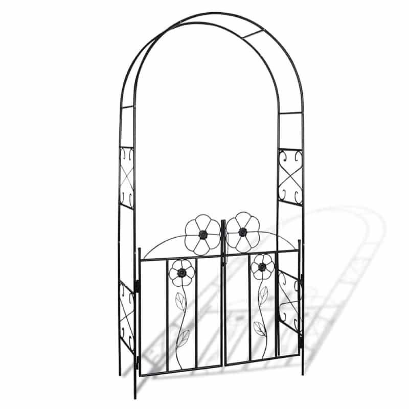 Garden Arch Black Iron 7.5 Ft Tall Durable Garden Arch