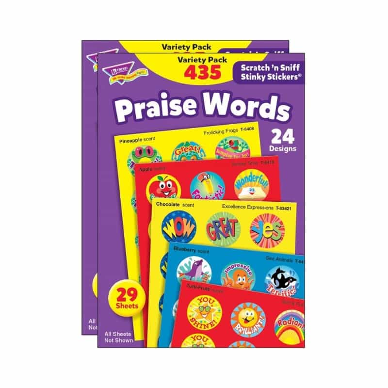 Praise Words Stinky Stickers Variety Pack, 435 Per Pack, 2 Packs