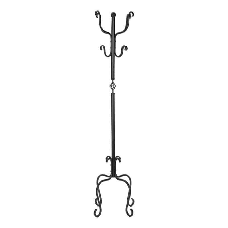 Coat Rack, Hall Tree, Free Standing, 8 Hooks, Entryway, 74H, Bedroom, Black