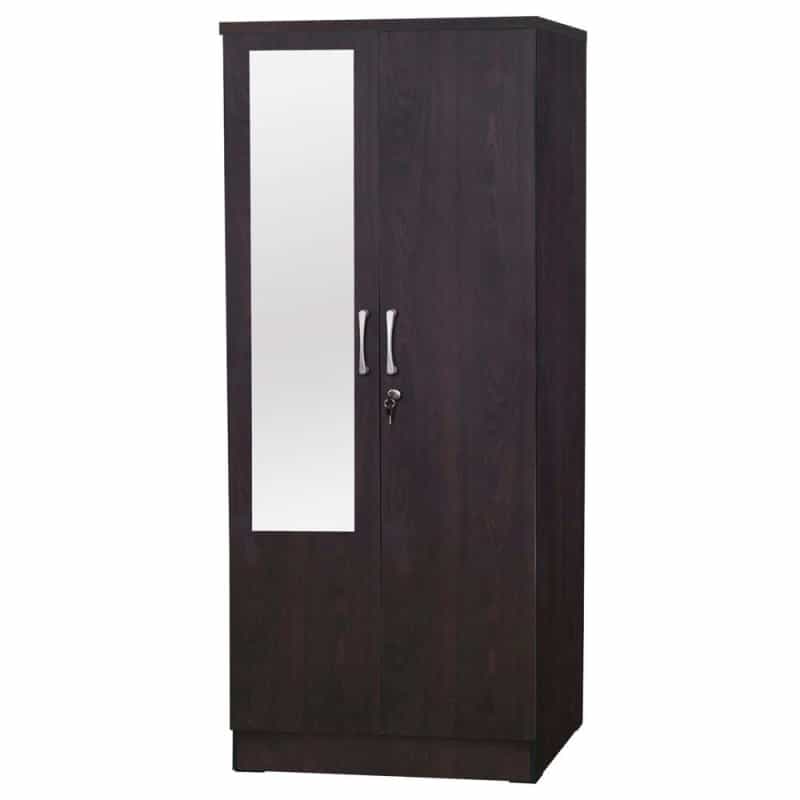 Better Home Products Harmony Two Door Armoire Wardrobe With Mirror In Tobacco