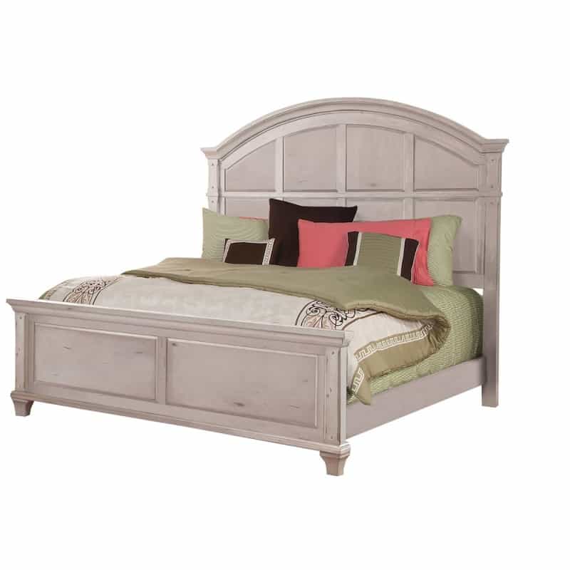 Sedona Queen Bed - Cobblestone White
