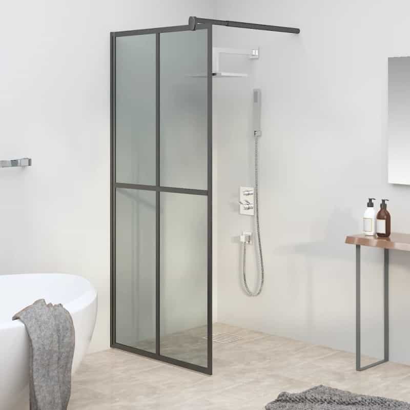 Walk-In Shower Screen 31.5"X76.8" Dark Tempered Glass
