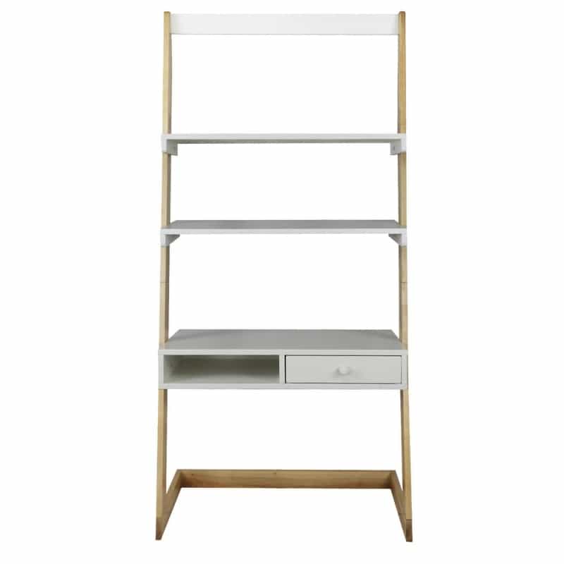 Freestanding Ladder Desk With Drawer, Solid American Maple Frame