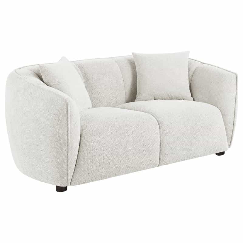 Aleisha Chenille Upholstered Loveseat Ivory