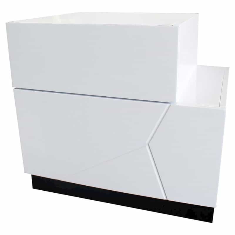 Best Master Poplar Wood Right-Facing Bedroom Nightstand In White/Black