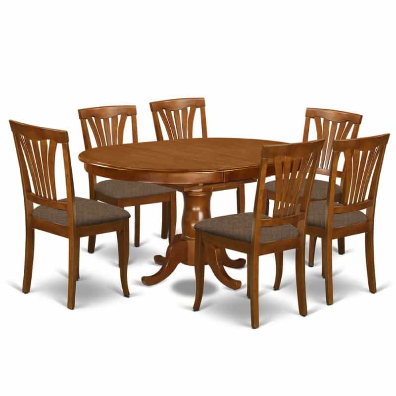 7 Pc Dining Room Set For 6- Kitchen Dinette Table And 6 Dining Chairs