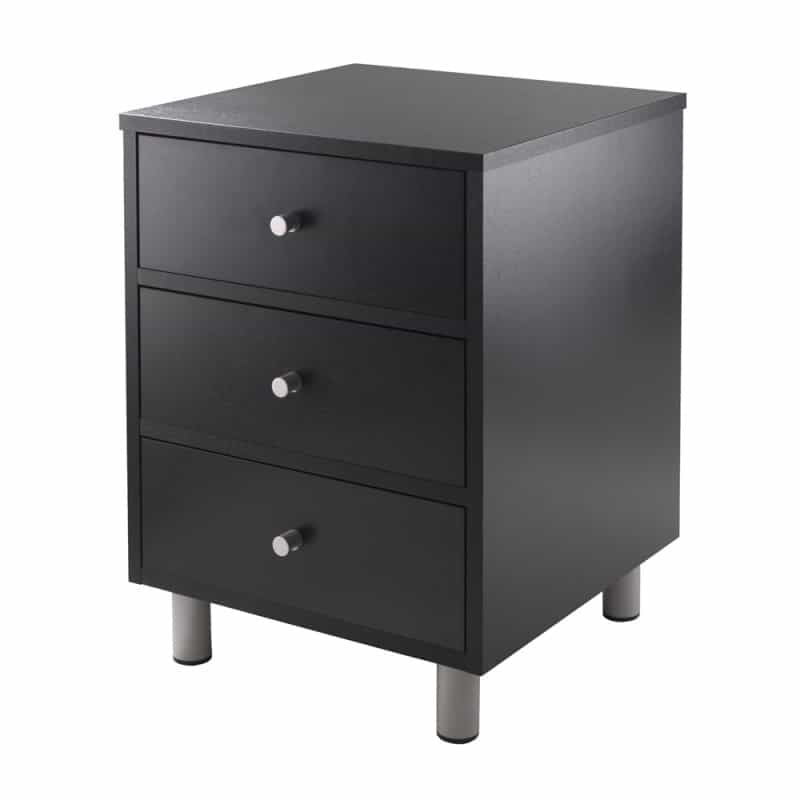 Daniel Accent Table With 3 Drawers, Black Finish
