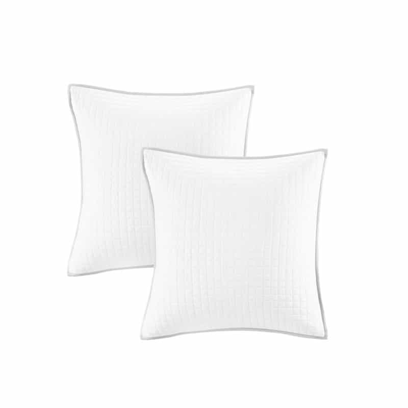 Cotton Jacquard Comforter Set With Euro Shams And Throw Pillows