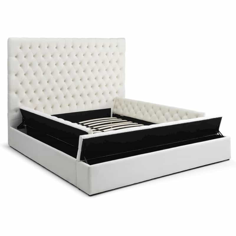 Cosmopolitan Velvet Tufted Upholstered Storage Platform With Headboard
