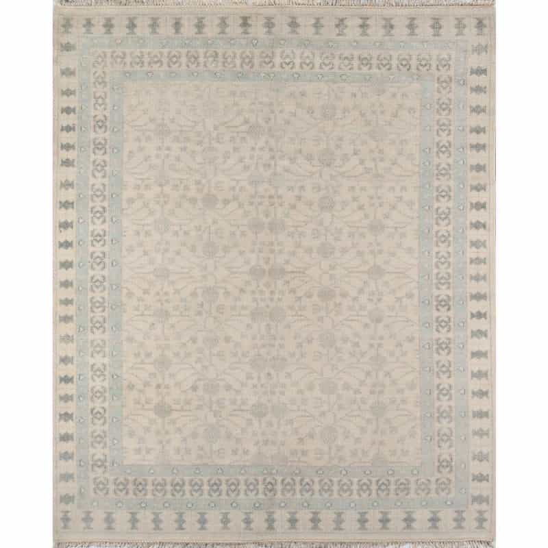 Traditional Rectangle Area Rug, Ivory, 5'6" X 8'6"