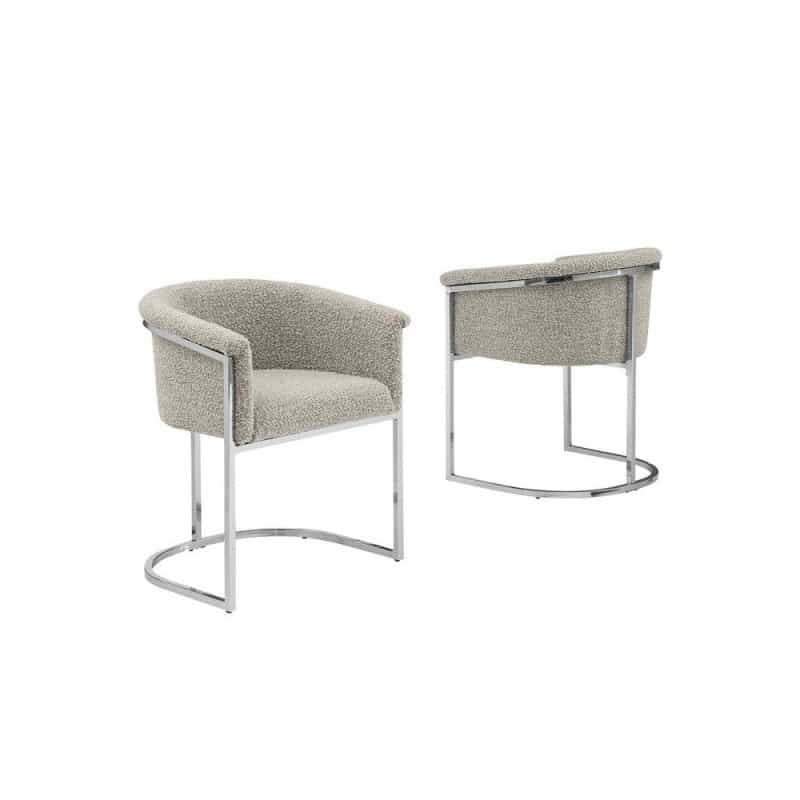 Best Quality Teddy Boucle In Gray Side Chair - Set Of 2