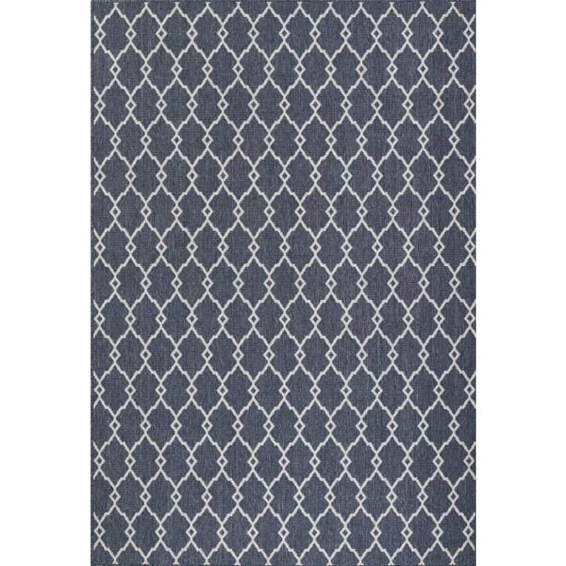 Contemporary Rectangle Area Rug, Denim, 6'7" X 9'6"