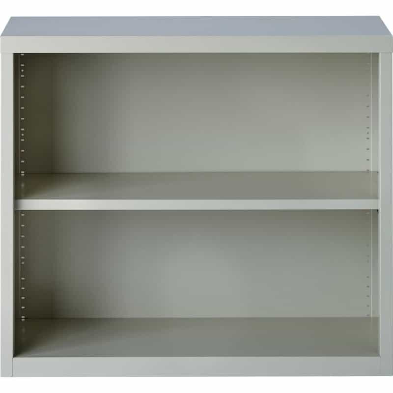 Lorell Fortress Series Bookcase - 34.5" Width X 13" Depth X 30" Height - 2 X Shelf(Ves) - Light Gray - Powder Coated - Steel - Recycled