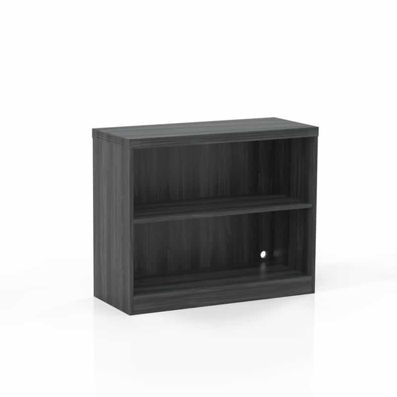 2 Shelf Bookcase (1 Fixed Shelf), Gray Steel