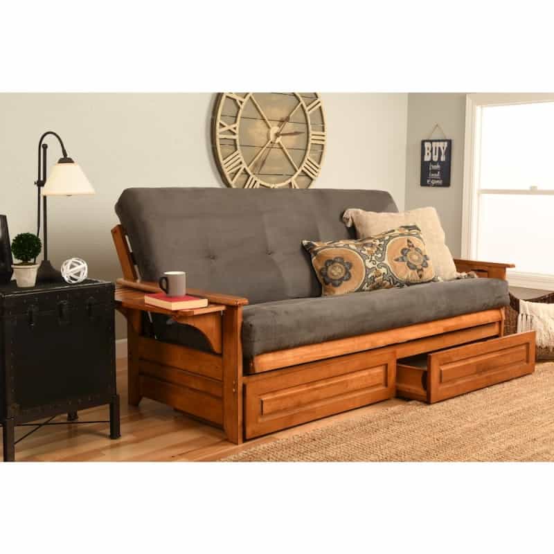 Phoenix Frame-Barbados Finish-Suede Gray Mattress-Storage Drawers